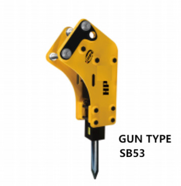 Uygulanabilir silah tipi kaya kazıcı hidrolik kırıcı alaşım çelik SB 53 kazıcı SANY, XCMG ve DOOSAN için 2-3.5 ton